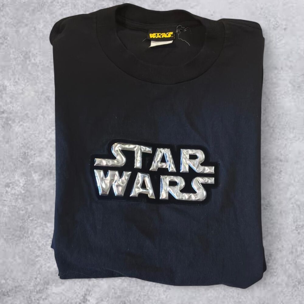 Star-wars Men's Black and Navy T-shirt